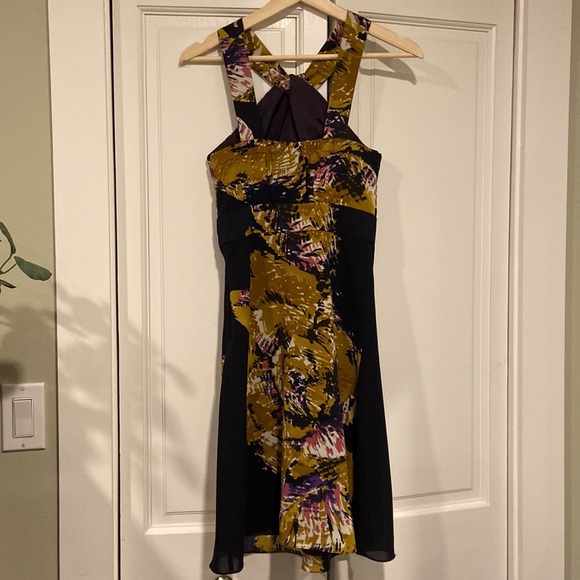 Purple Abstract Floral Halter-Front Dress - Size 4. The Limited - Picture 4 of 8